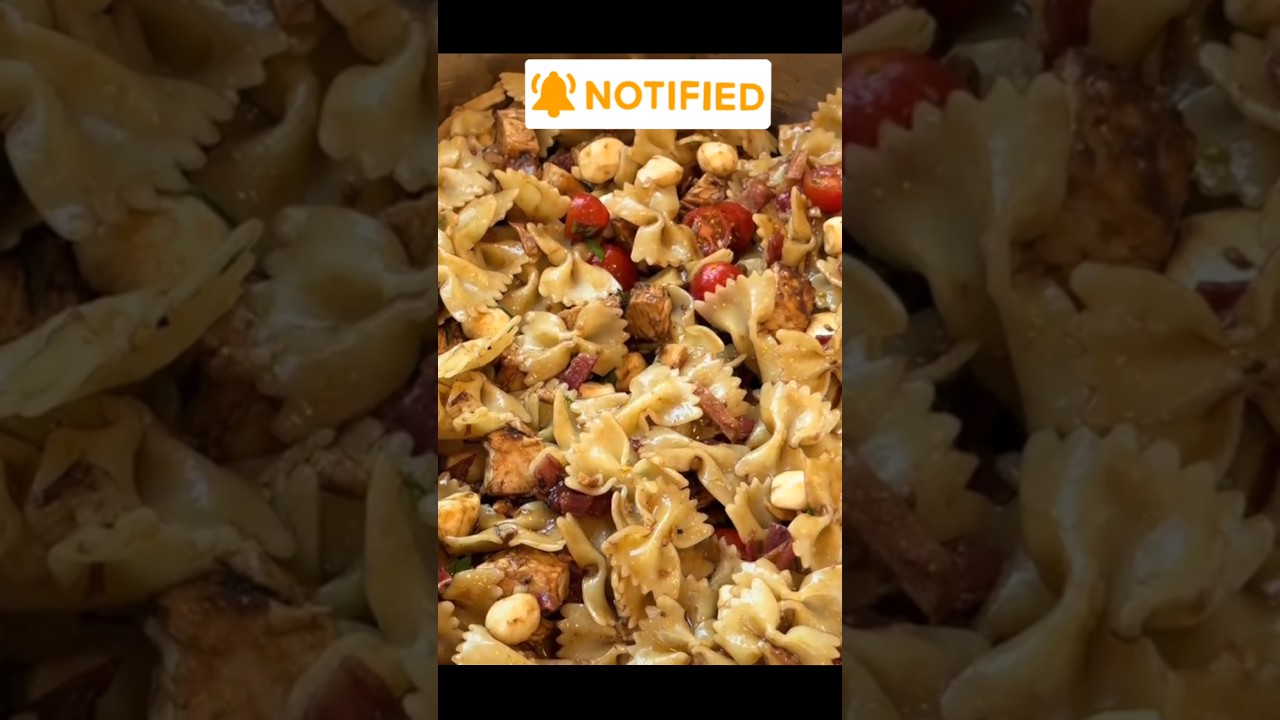 Bruschetta chicken bacon pasta salad 🥗 #pasta #recipe Bruschetta chicken bacon pasta salad 🥗 #pasta #recipe