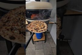 Portobello & parsley bianca pizza bake in Gozney oven