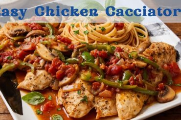 Easy Chicken Cacciatore | Quick Italian Dinner with Pasta