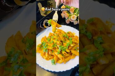 Cafe Style Red Sauce Pasta 🍝🍅 | Easy & Tasty #shorts #ytshorts #redsaucepastarecipe #pastarecipe