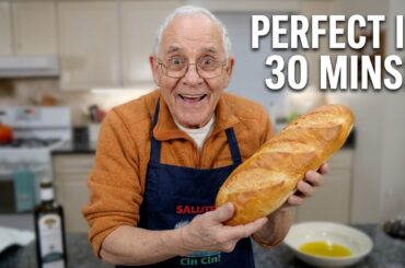 Homemade Italian Bread in 30 Minutes! No fancy equipment!