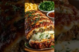Cheese 🧀 🧀 Stuffed Italian Meat loaf.RECIPE ⬇️👇#meatloaf #meatloafrecipe #recipe #cheeselovers