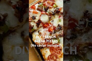 DIY French Bread Pizzas. Such a fun dinner experience for the whole family! #dinner #cooking #recipe