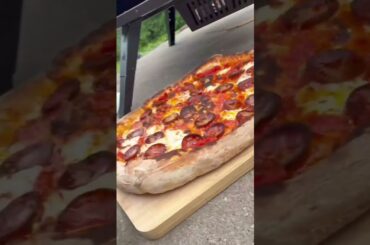 How To Make The Best Pizza Ever 🔥 Gas & Wood Simultaneously + Rotating Stone #shorts #cheese #pizza