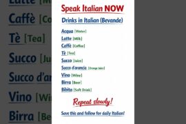 Drinks in Italian | Bevande 😍 #shorts #languagelearning #italiaonline #learnitalian