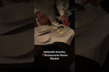 Tableside tiramisu at Numa Italian restaurant in the Salamanca neighborhood of Madrid #madrid