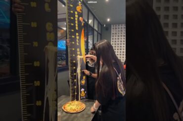 Pizza cheese reach the top she wins #shortsvideo