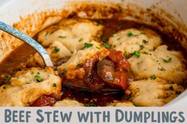 This slow cooker beef stew with dumplings is the ultimate cozy, one-pot meal.
