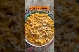 Italian pasta got Indian tadka 🇮🇳🍝 #shorts #recipe #viral #ytshorts #cooking #shortsfeed