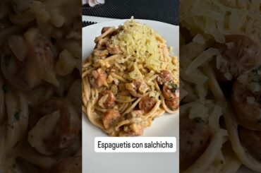 Espaguetis con salchichas 😍🥹🤤 #receta #recetas #cocina #canaldecocina