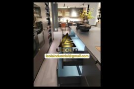 LEOLA high-end wine cabinet wooden furniture custom solid wood cabinets Italy style kitchen cabinet