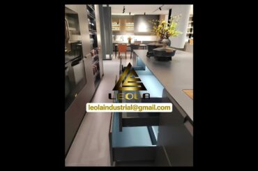 LEOLA high-end wine cabinet wooden furniture custom solid wood cabinets Italy style kitchen cabinet