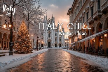 Winter Italian Music ~ Cozy Christmas in Milan | Relaxing Italy Scenery for Dining Ambience