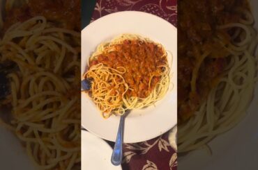 A La Vodka spaghetti at Julian’s Little Italy - an authentic Italian restaurant,Dunedin,Florida,USA