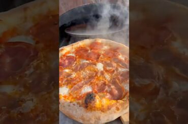 Cooking Pizza with Wood & Gas Simultaneously 🔥 Bertello SimulFIRE 16" #shorts #pizza #cheese