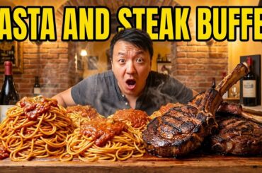 ALL YOU CAN EAT Italian Pasta & BRAZILIAN STEAK Buffet in Dallas Texas!
