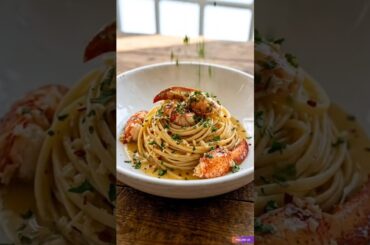 How to make Lobster Pasta in 30 seconds 🦞 #shorts #lobsterpasta #seafood #italianfood
