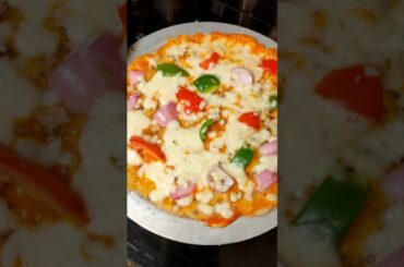 No maida no yeast Veg Pizza #shorts #shortvideo #youtubeshorts #vlog #telugu #cooking #vegpizza