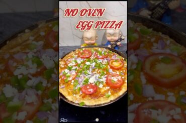 No Oven Egg Pizza in Pan | Try This Delicious Recipe 😋  #shorts  #noovenpizza #eggrecipe #panpizza