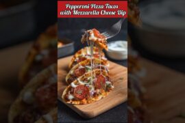 🍕Pepperoni Pizza Tacos 🌮 With Mozzarella Cheese Dip, RECIPE⬇️⬇️ #pepperoni #pepperonipizza #tacos