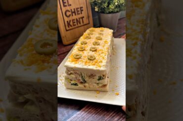 Pastel frío de pollo y bacon. #recetas #receta #recetasfaciles #recetafacil #pollo #bacon #pastel