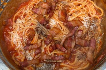 Spaghetti all'amatriciana. 😋🇮🇹 #pasta #food #cooking #recipe #italiancuisine #cucinelli