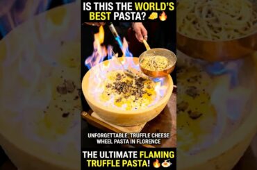 Insane FLAMING Cheese Wheel Pasta in Florence! 🇮🇹🧀