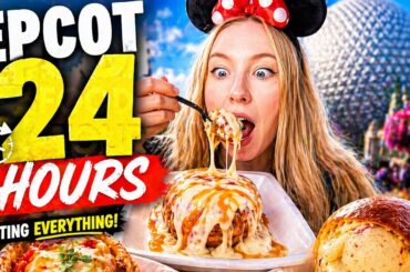 Eating Around The World In 24hrs Challenge! (Epcot)