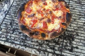 Today’s work, cheese pizza with roasted peppers