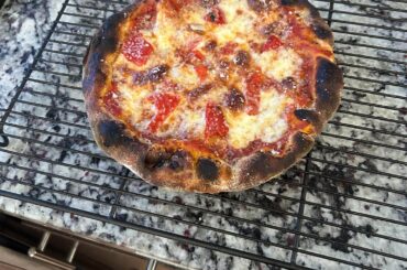 Today’s work, cheese pizza with roasted peppers