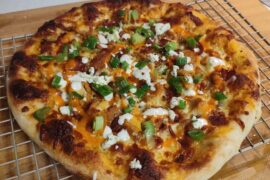 Buffalo-Bacon Chicken-Ranch pizza for lunch!