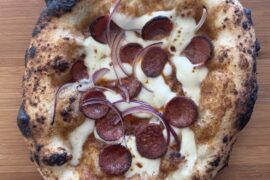 Garlic Sauce w/ Mole, Oaxaca and Mozzarella Cheese, Pep and Onions