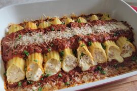 Homemade Sausage and Cheese Manicotti