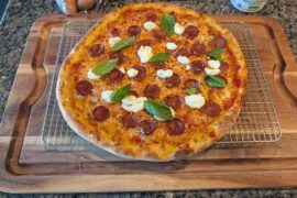 Some pizza I made last night! Pep, cheese, and a tri pie