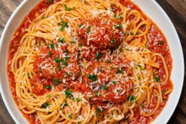 Spaghetti and meatballs