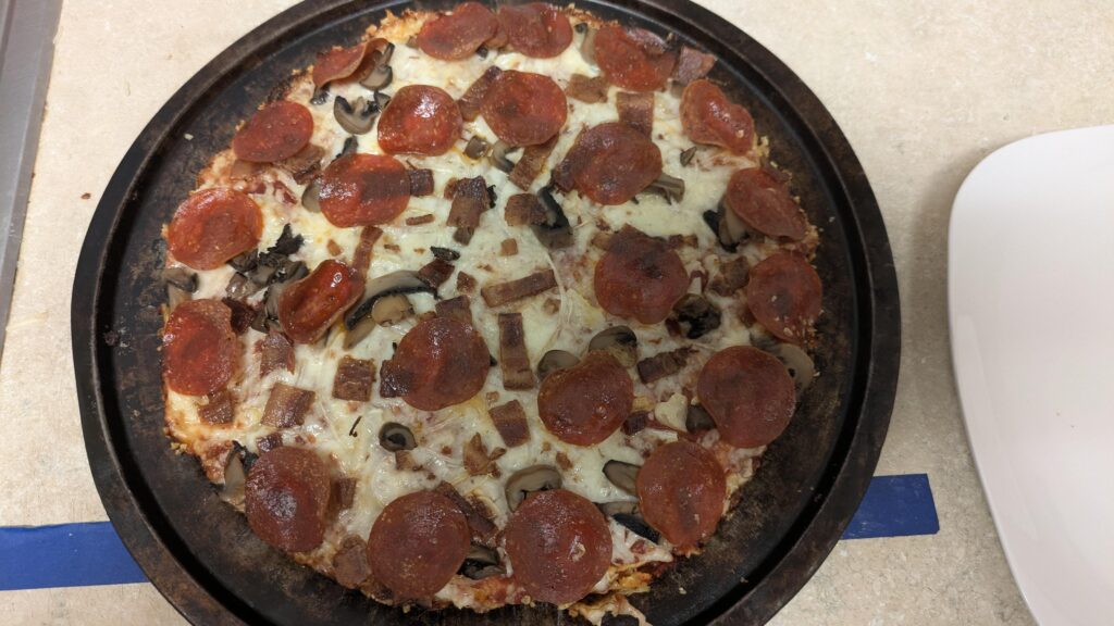 Same Day Pepperoni, Mushroom, & Bacon Pan Pizza Recipe Same Day Pepperoni, Mushroom, & Bacon Pan Pizza Recipe