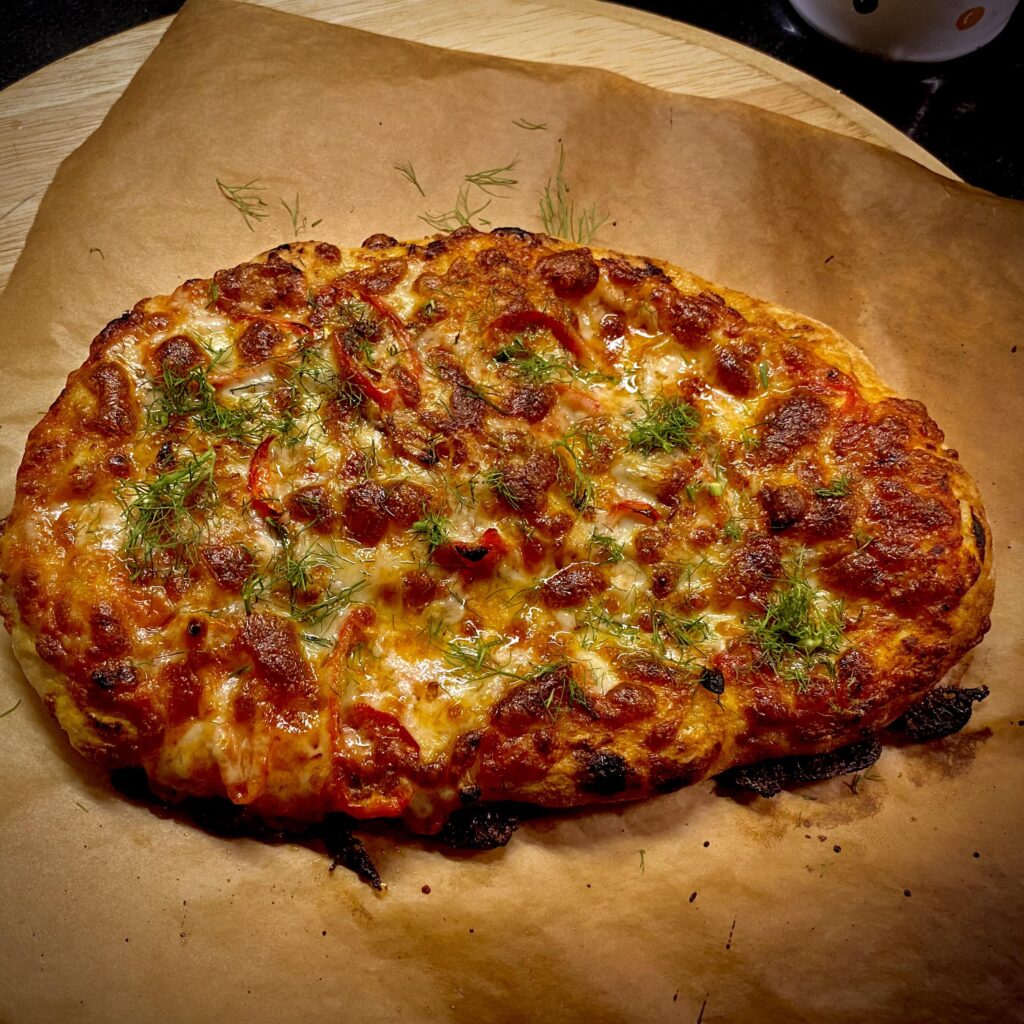 Raw sauce, caramelized fennel, Fresno chilies