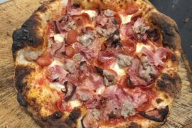 Another burnt pizza, the Meat bus