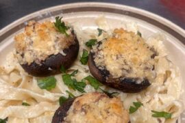 Stuffed Mushroom Tagliatelle in a Truffle Cream Sauce