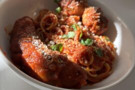 Spaghetti, meatballs and sausage