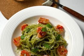 Basil Pawns Pasta! First try succeed