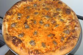 16-inch NY style, Vodka sauce and Sausage baked in my apartment 🫠