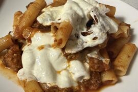 Baked sausage rigatoni