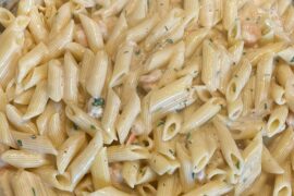 Homemade Creamy shrimp pasta