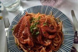 Le mie linguine con Polipo e pomodorini 😍