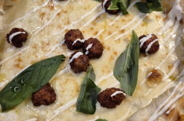 Pizza I had yesterday, crust stuffed with ricotta