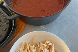 Fresh pasta with simple lamb ragu