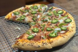 Couple of home oven pizzas