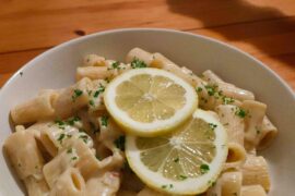 Homemade lemon pasta