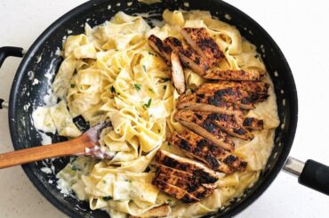 blackened chicken alfredo made from scratch bcos takeout could never